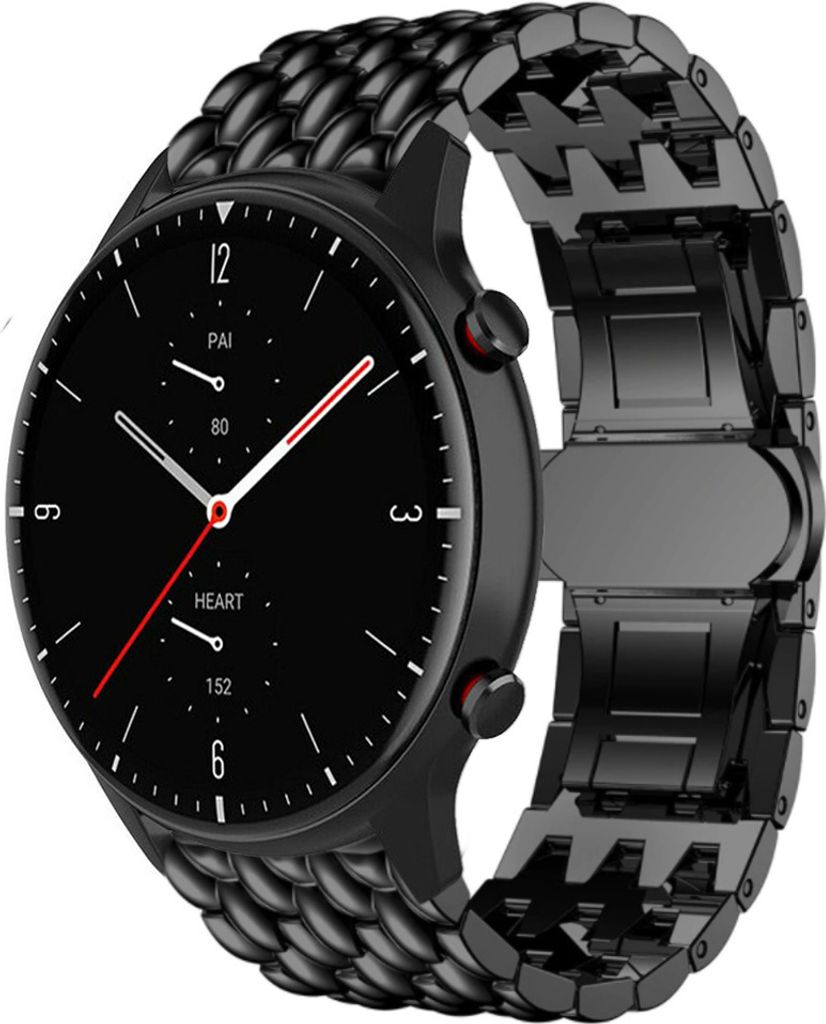 Strap-it Amazfit GTR 2 Stahl-Drachenarmband (Schwarz)