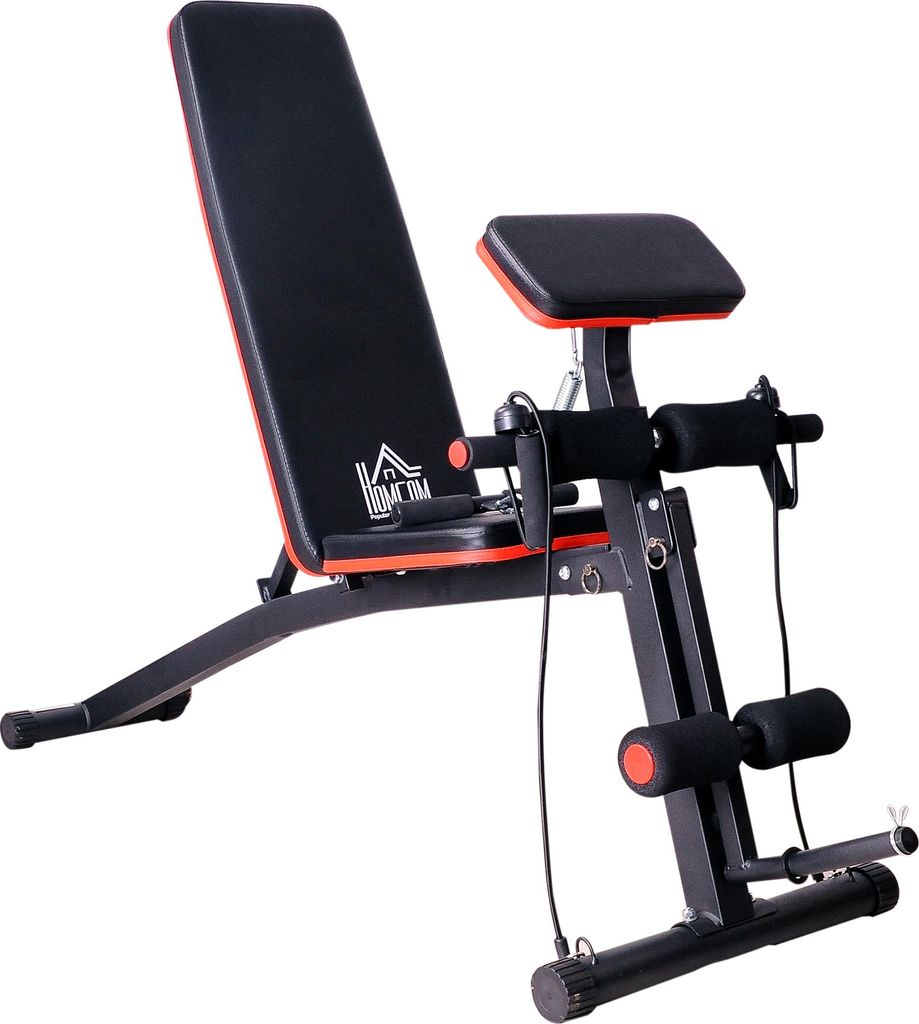 Multifunktion Hantelbank Kraftstation mit Feder Booster Trainingsbank Gewicht bis 120kg Schwarz 54 x 160 x 106 cm