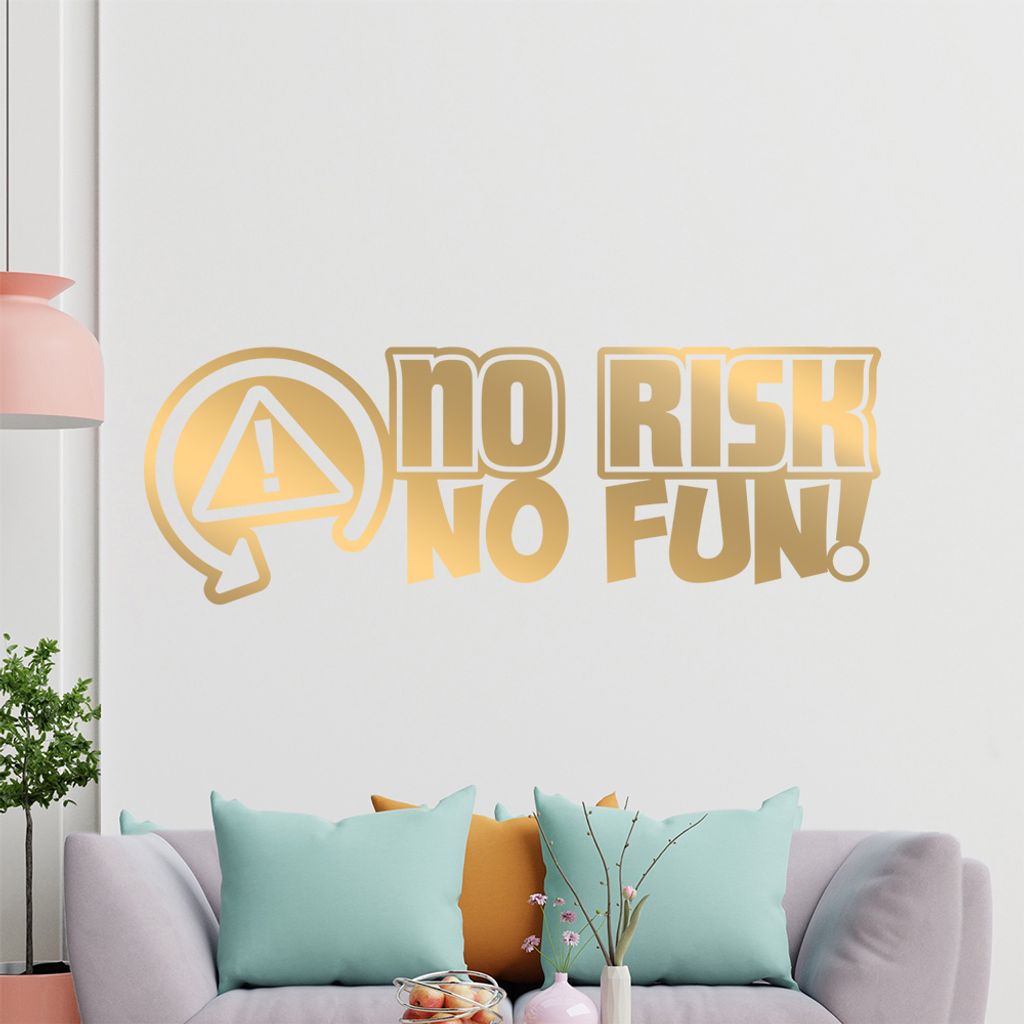 KIWISTAR No Risk No Fun - Risiko Spaß Mut Weichei Spontan Wandtattoo in 6 Größen - Wandaufkleber Wall Sticker - Dekoration, Küche, Wohnzimmer, ...