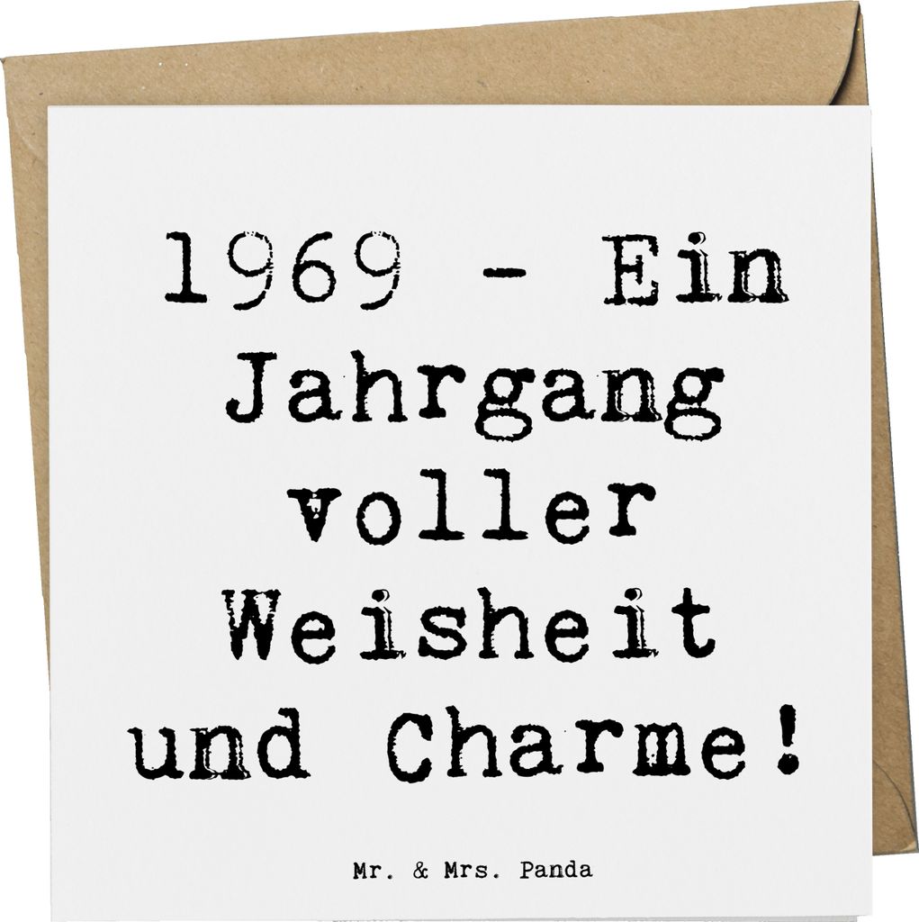 Mr. & Mrs. Panda Klappkarte Spruch 1969 Geburtstag - Weiß - Geschenk, nostalgische Geschenke, Glückwunschkarte, Jahrgang, anlasskarte, Geburtstag...