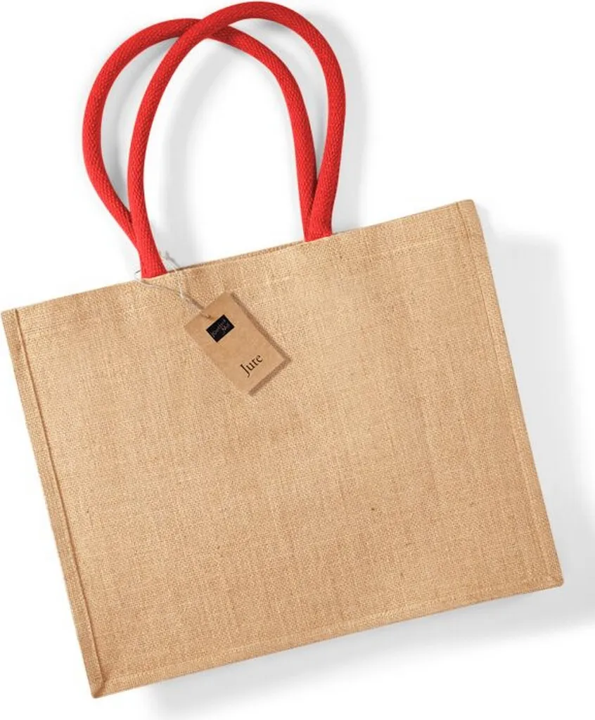 Borsa Juta Westford Mill PC5451 Naturale Rosso | Shopper Resistente 21L