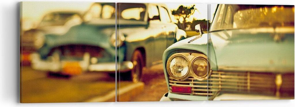 Bild auf Leinwand - Leinwandbild - Auto Kuba Klassiker - 90x30cm - Wand Bild - Wanddeko - Wandbilder - Leinwanddruck - Bilder - Kunstdruck - Wandde...