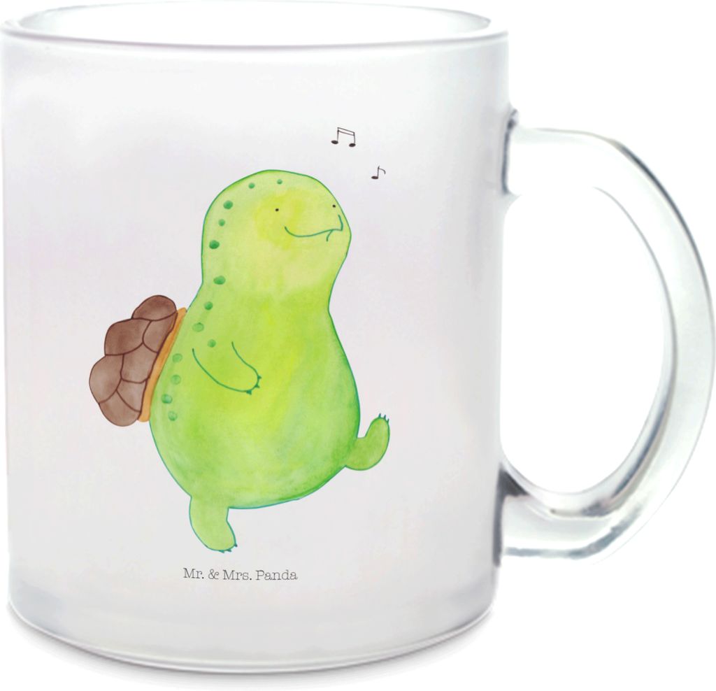 Mr. & Mrs. Panda Häferl Schildkröte Pfeifen - Transparent - Geschenk, Tee Tasse, Pott, Motivation, Neuanfang, Teeglas, Lebensfreude, Schildkröte...