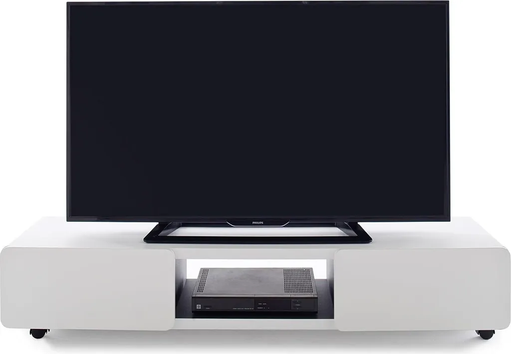 Banc TV Blanc Mat Robas Lund - Idéal pour Salon Moderne et Rangement TV