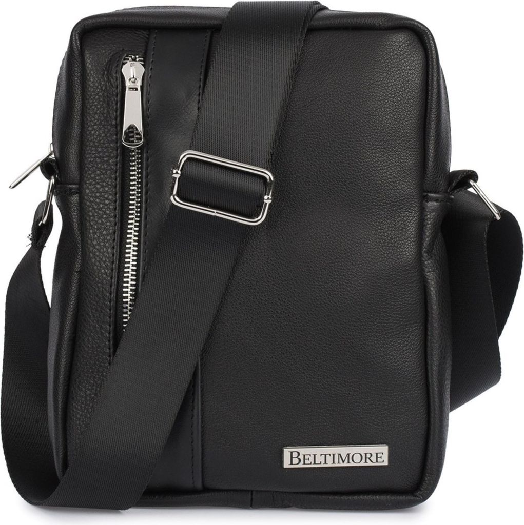 Schwarze Beltimore Umhängetasche aus hochwertigem Leder für Herren