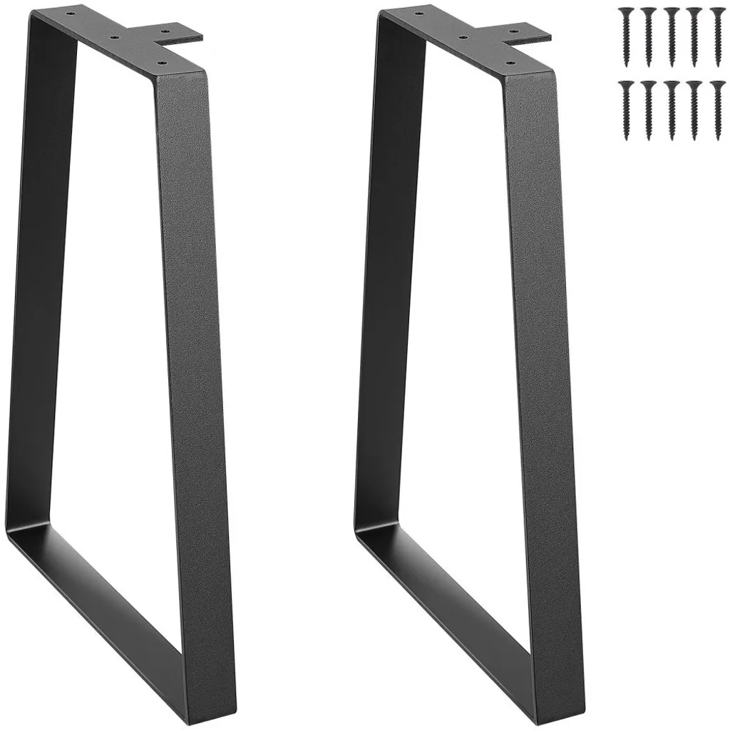 Pieds de Table Robustes en Acier Carbone Noir Charge de 181 kg Lot x2