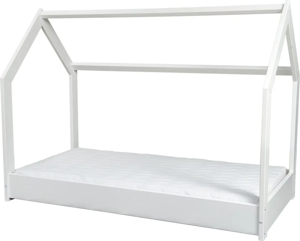 Lit mezzanine blanc 160x80cm et matelas ECO haute densité intégré