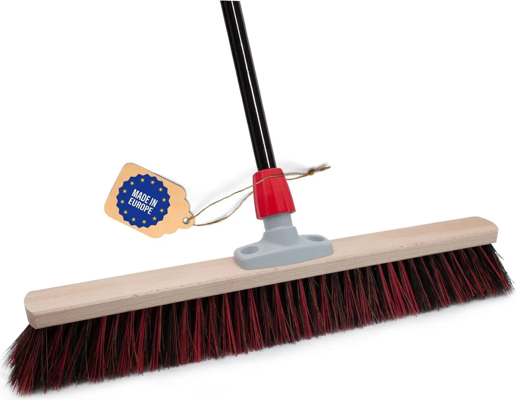 Novaliv scopa stradale con manico per esterni 60 cm Arenga-Elaston setole Ideale come scopa da giardino per esterni con manico setole dure scopa da patio scopa da cortile scopa stabile scopa per spazzare scopa industriale scopa per esterni - 1