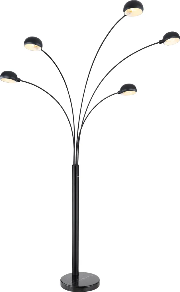 Lampadaire de Lecture SEYMOUR Noir 200 cm pour Grand Salon et Bureau