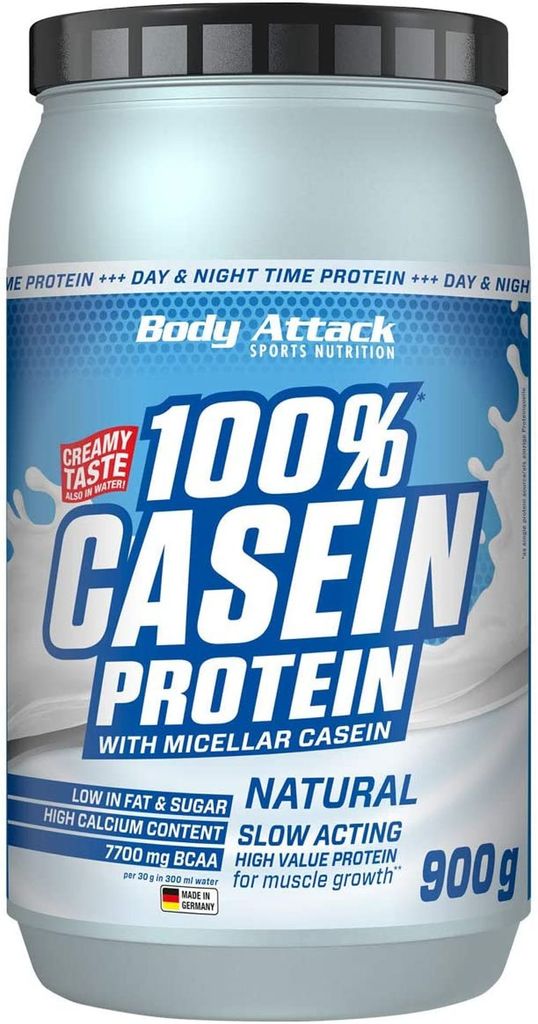 Body Attack 100% Casein Protein - 900 g Dose Natural