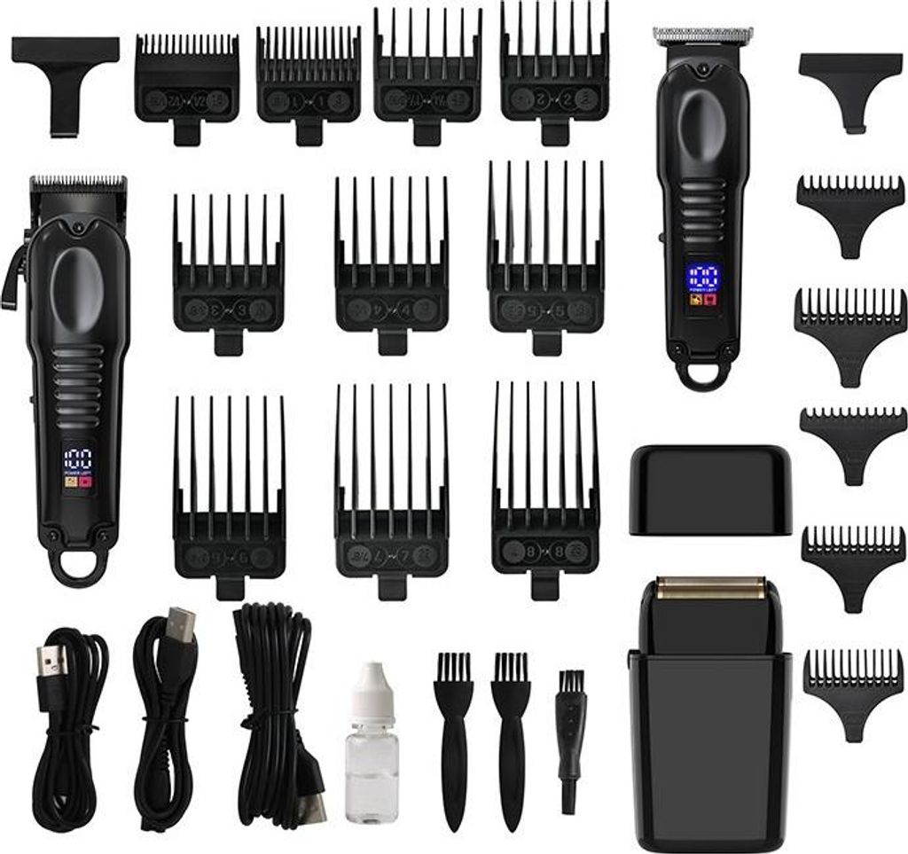 INF Digitaler Haarschneider & Trimmer Set - Professionelle Haarpflege Schwarz