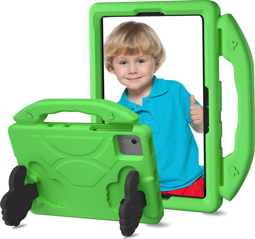 Custodia per bambini per Samsung Galaxy Tab S11 11", leggera custodia in schiuma EVA con maniglia e supporto Verde