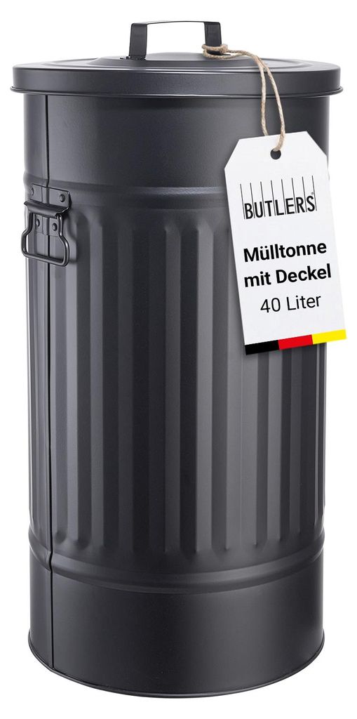 BUTLERS Mülltonne Oskar ZINC Produktbild 