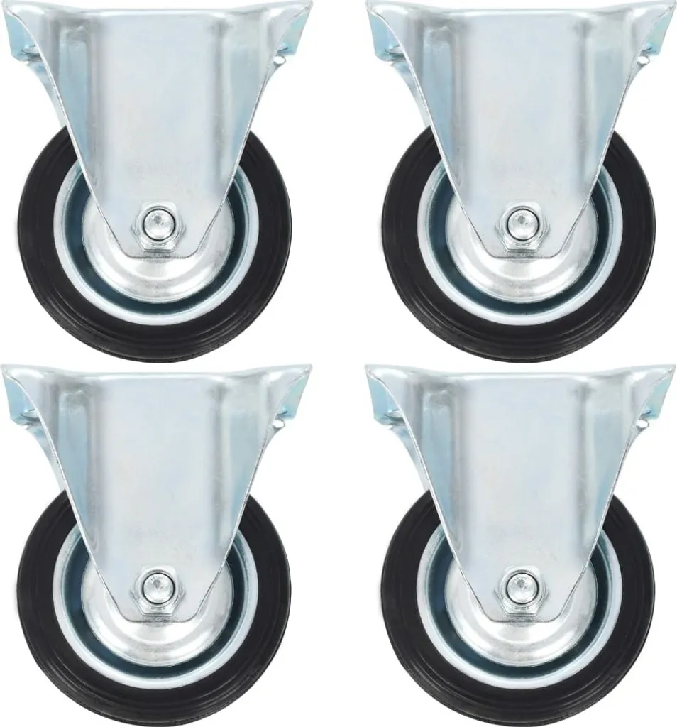 Roues Fixes 75 mm anti-vibration pour stabiliser vos Chariots - Lot de 4