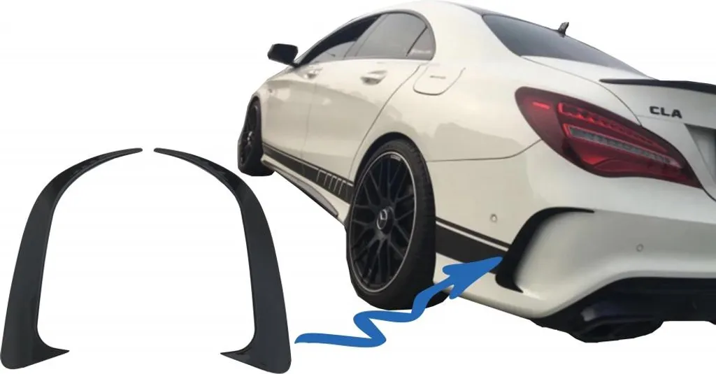 Splitter de Pare-choc Arrière en ABS Noir pour Mercedes CLA 2013-2018