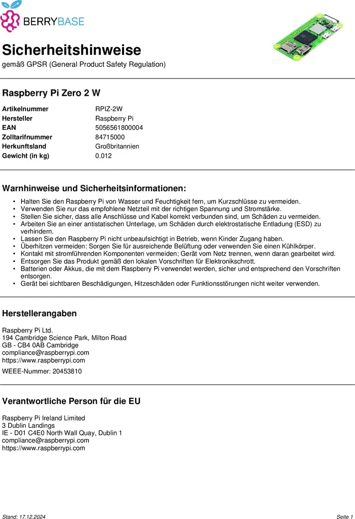 Ordinateur monocarte Raspberry Pi Zero 2W sans GPIO pour projets DIY - 8