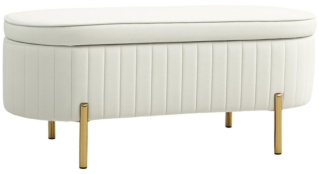 HOMCOM Zitbank met opbergruimte, bekleed met stof met een Productafbeelding 
