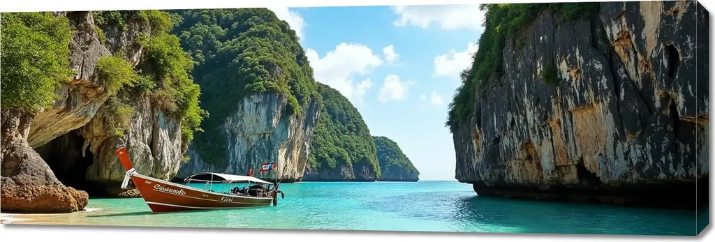 Quadro Panorama Isola Paradisiaca 150x50 - La Tua Finestra sul Mare