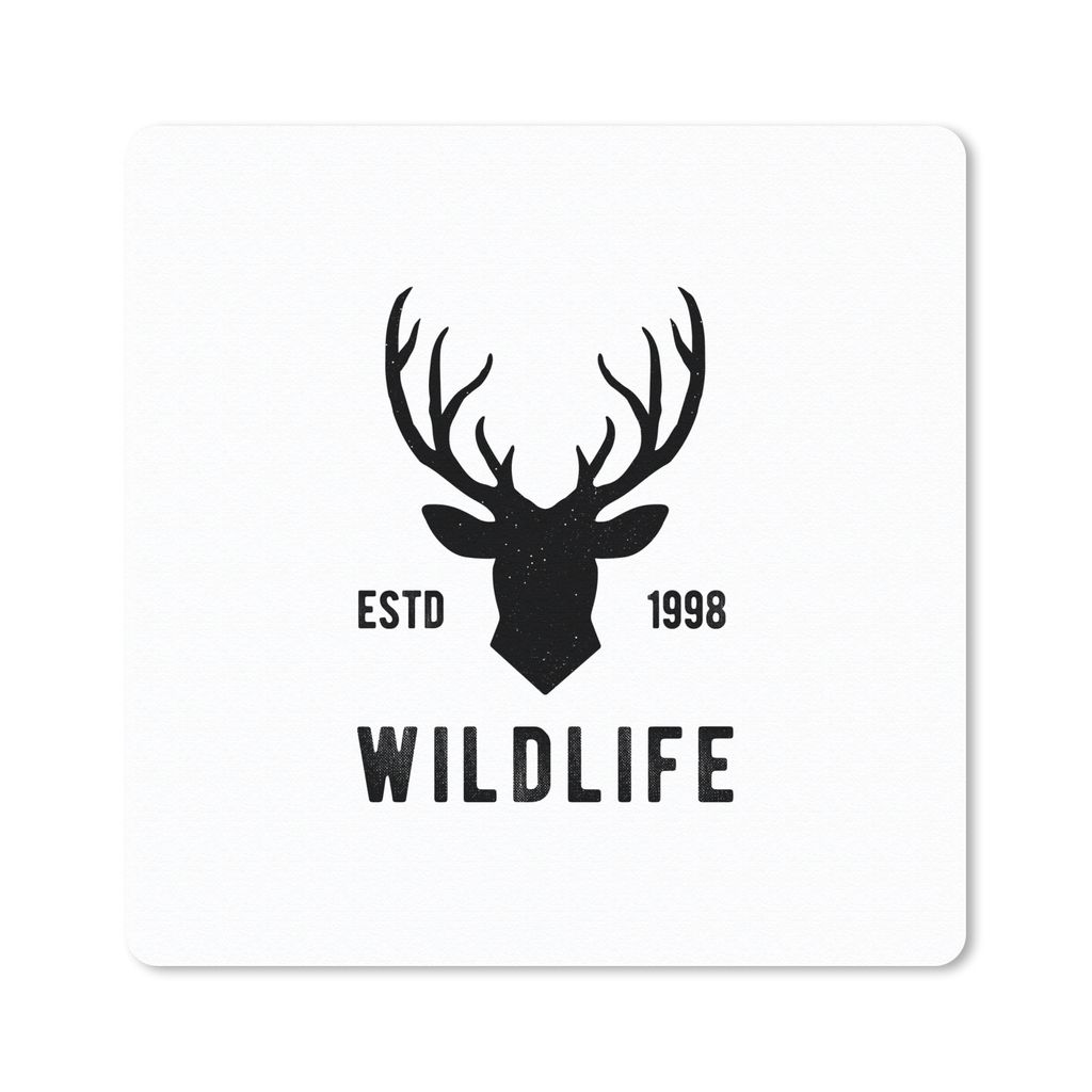 MuchoWow® Mauspad Mousepad Hirsch - Logo - Schwarz - Weiß Produktbild 