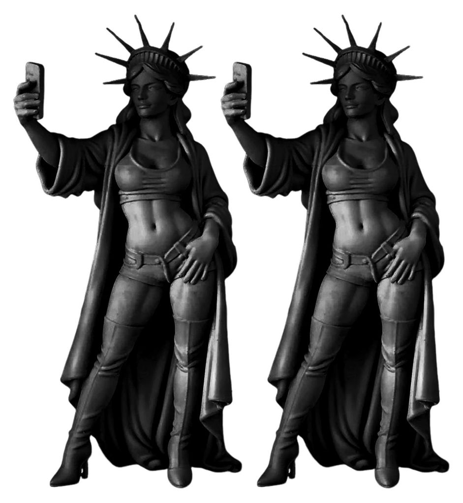 Sexy Freiheitsstatue – Moderne Lady Liberty Selfie-Skulptur – Sammlerstück zum 250. Jahrestag – Freiheitsgöttin-Figur für Wohnzimmertisch ...