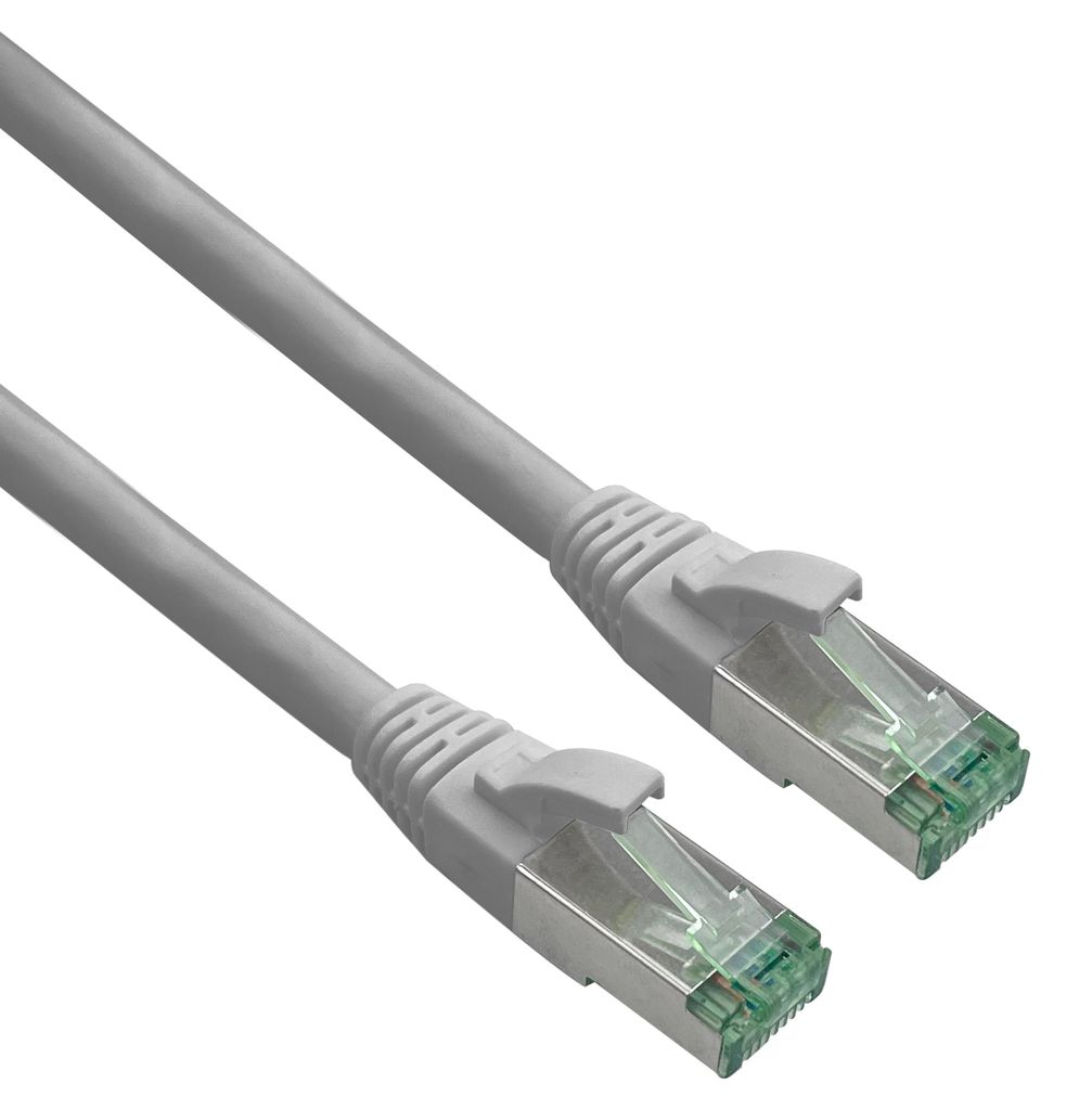 helos Patchkabel Cat 6a Superflex S/FTP Cat 7 Rohkabel grau 7,5m AWG26/7 GHMT