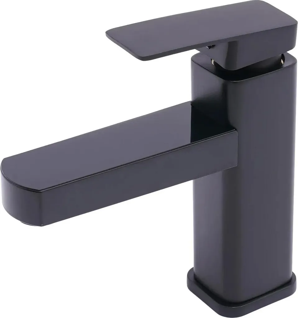 Rubinetto Lavabo Nero LED Acciaio Inox - Miscelatore Design Colonna