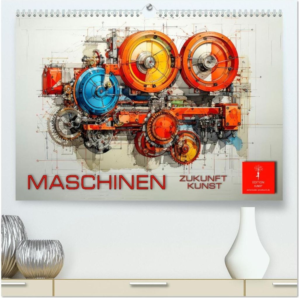 Maschinen Zukunft Kunst (hochwertiger Premium Wandkalender 2026 DIN A2 quer), Kunstdruck in Hochglanz