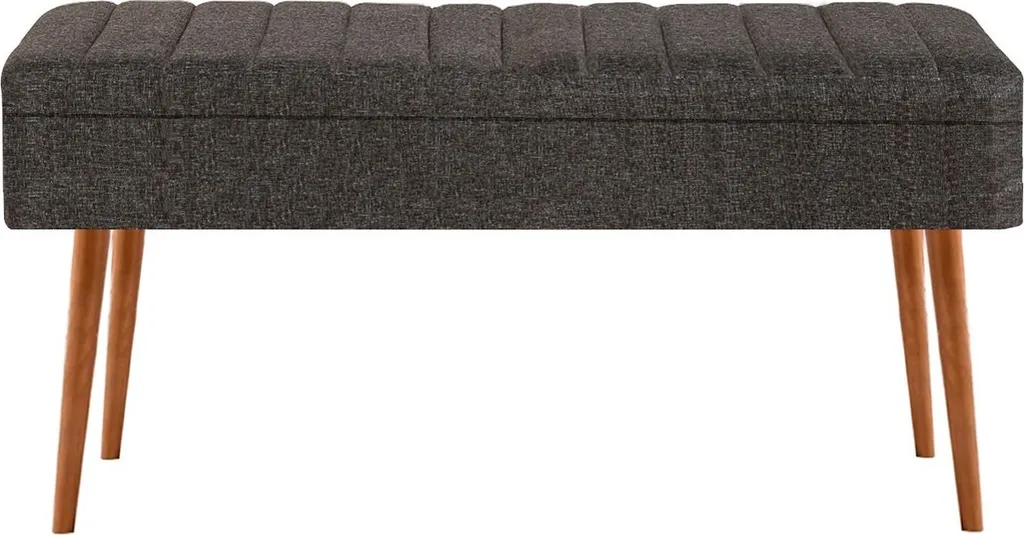 Aménagez votre entrée avec le banc Vina 1053-2 anthracite en pin 90cm - 2