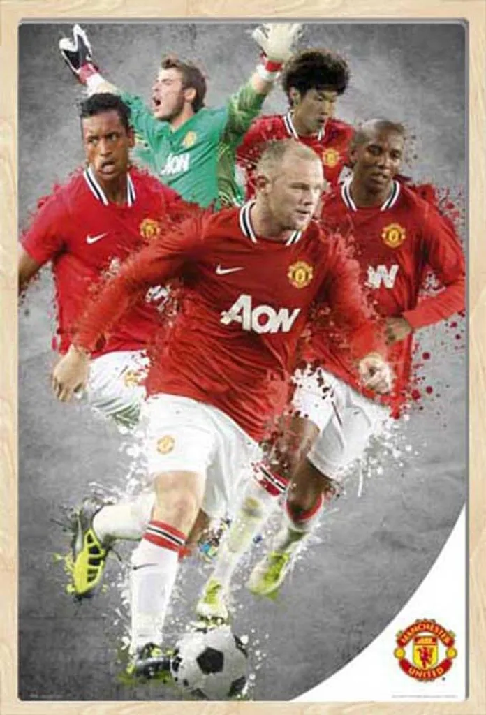 Cadre avec Poster Manchester United 11/12 Déco Chambre Fan de Foot