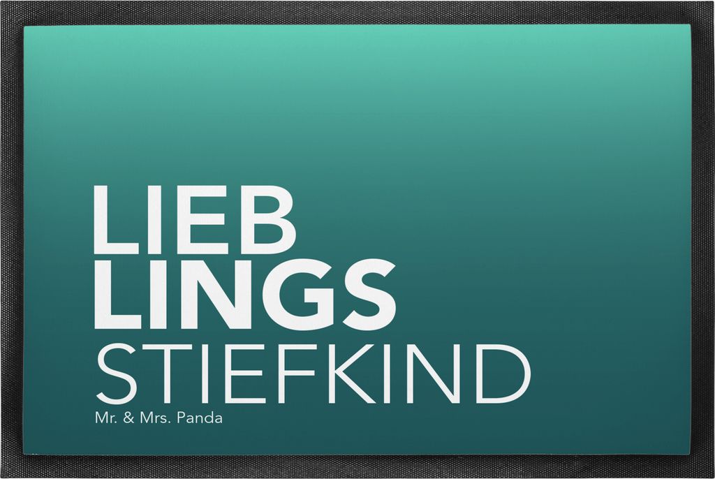 Mr. & Mrs. Panda fußmatte Stiefkind 40 x 60 cm - Geschenk, Schmutzmatte, Bestes, Schuhabstreifer, angeheiratet, Kinder, Bodenvorleger, Geschenkide...