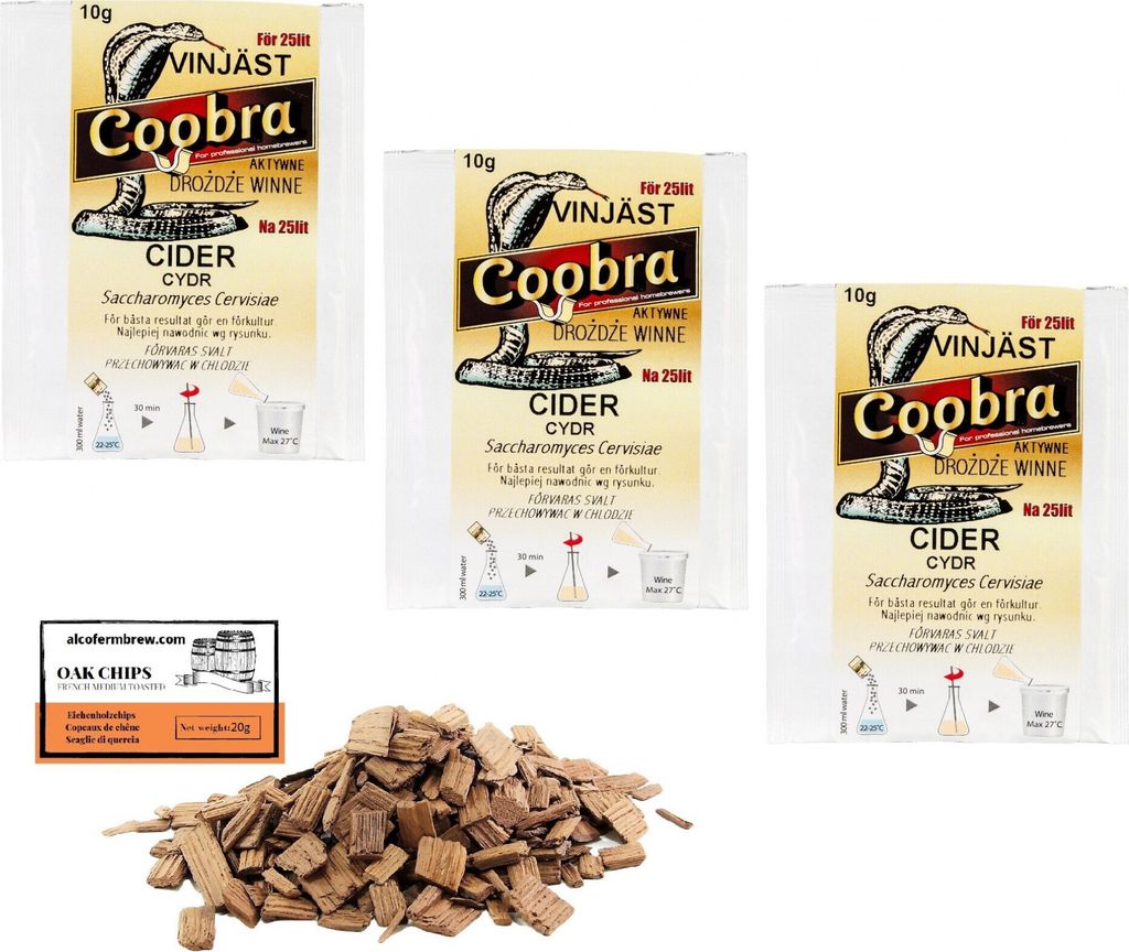 3 x Coobra Hefe für Apfelwein 10g/30L - Apfelwein Hefe, Cider Hefe