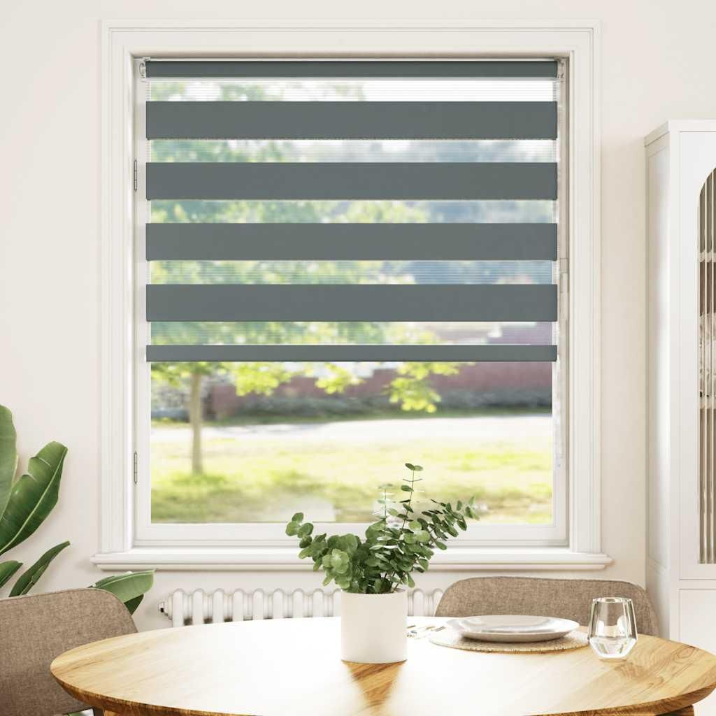 vidaXL Doppelrollo Dunkelgrau 110x100 cm Stoffbreite 105,9 cm Polyester