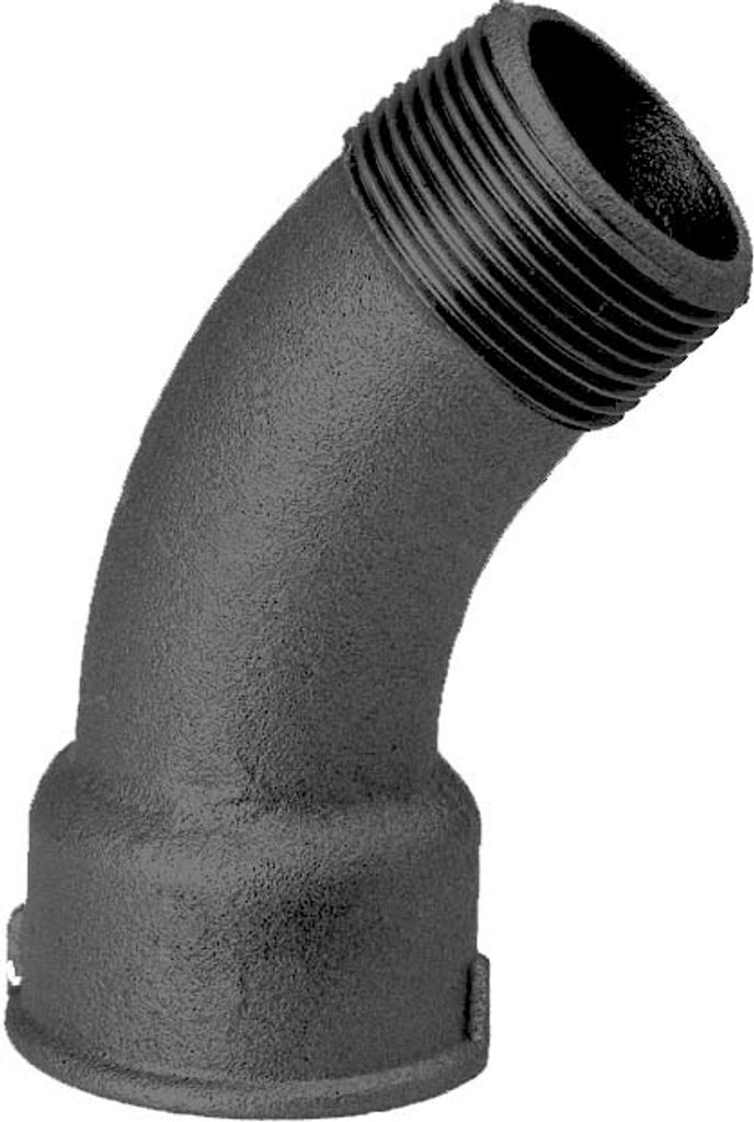 Hermann Schmidt Temperguss 40 Bogen 14040020 DN 20, 3/4", 45°, IG/AG, schwarz