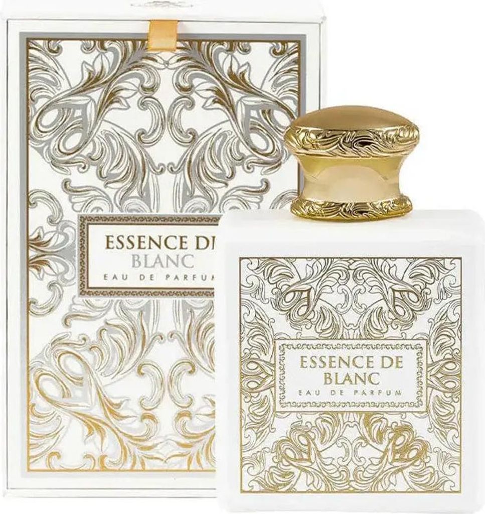 A perfume bottle and its box are displayed against a white background.
