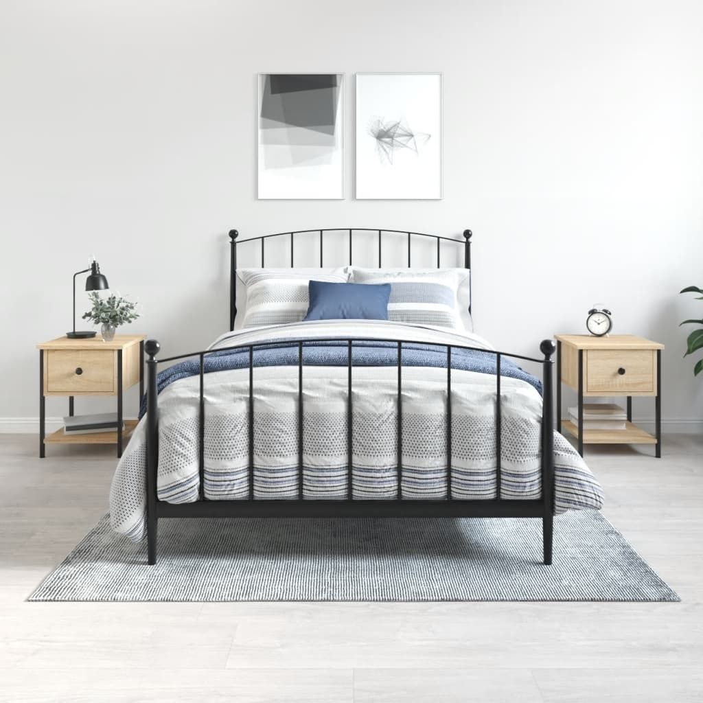 vidaXL Nachttische 2 Stk. Sonoma Eiche 34x35,5x45 cm Holzwerkstoff - Nachttisch - Nachttische - Schrank - Schlafzimmermöbel