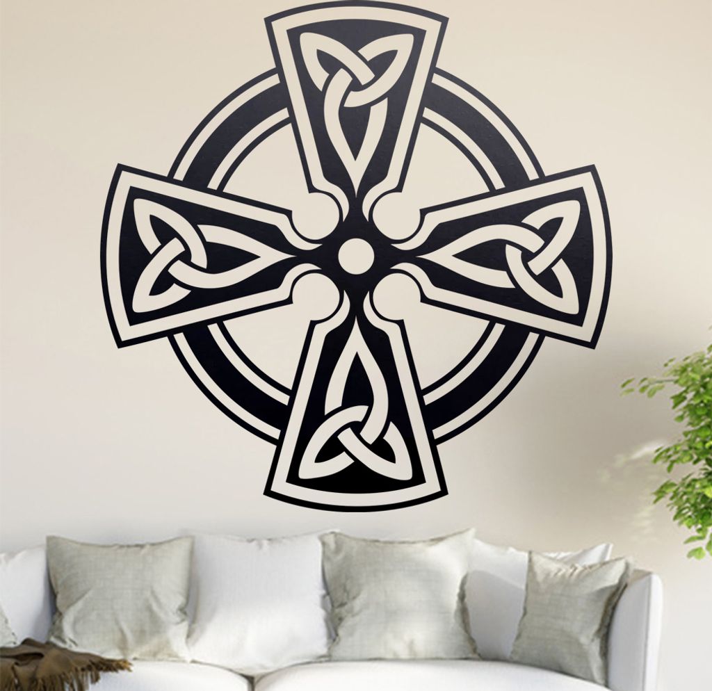Kreuz - Ornament Wandtattoo in 6 Größen - Wandaufkleber Wall Sticker - Dekoration, Küche, Wohnzimmer, Schlafzimmer, Badezimmer