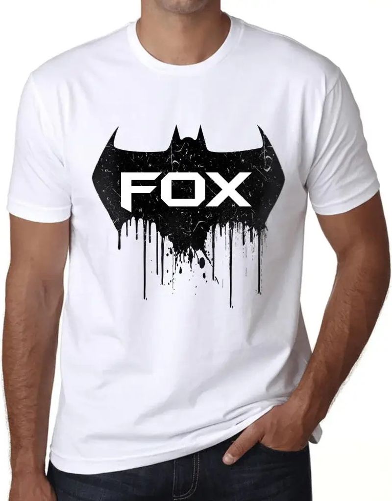Herren Grafik T-Shirt Fledermaus-Fuchs – Bat Fox – Öko-Verantwortlich Vintage Jahrgang Kurzarm Lustige Druck Geburtstag Geschenk Mann