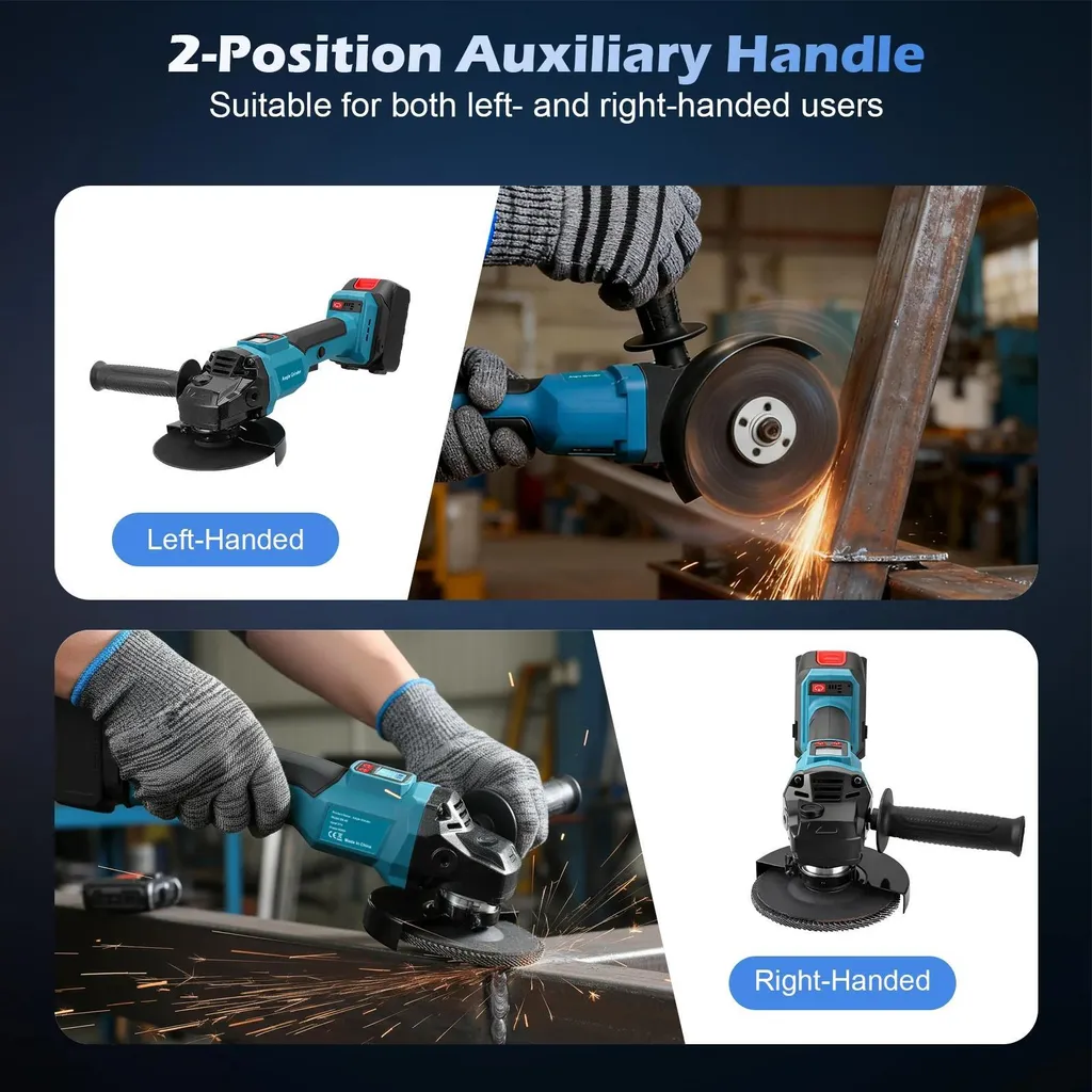 Meuleuse angulaire portative bleue brushless 800W à vitesse variable