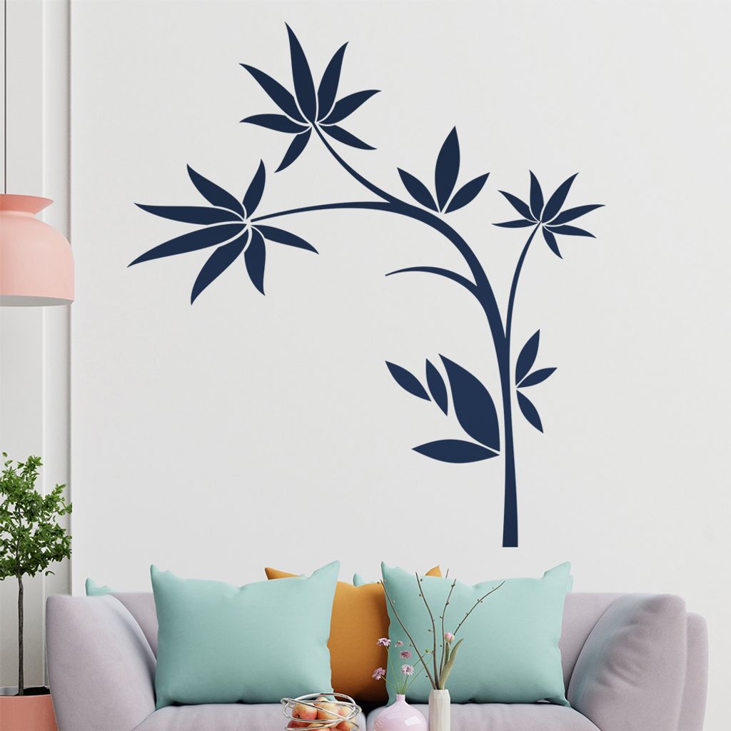 Ast - Vögel - Sterne Wandtattoo in 6 Größen - Wandaufkleber Wall Sticker - Dekoration, Küche, Wohnzimmer, Schlafzimmer, Badezimmer