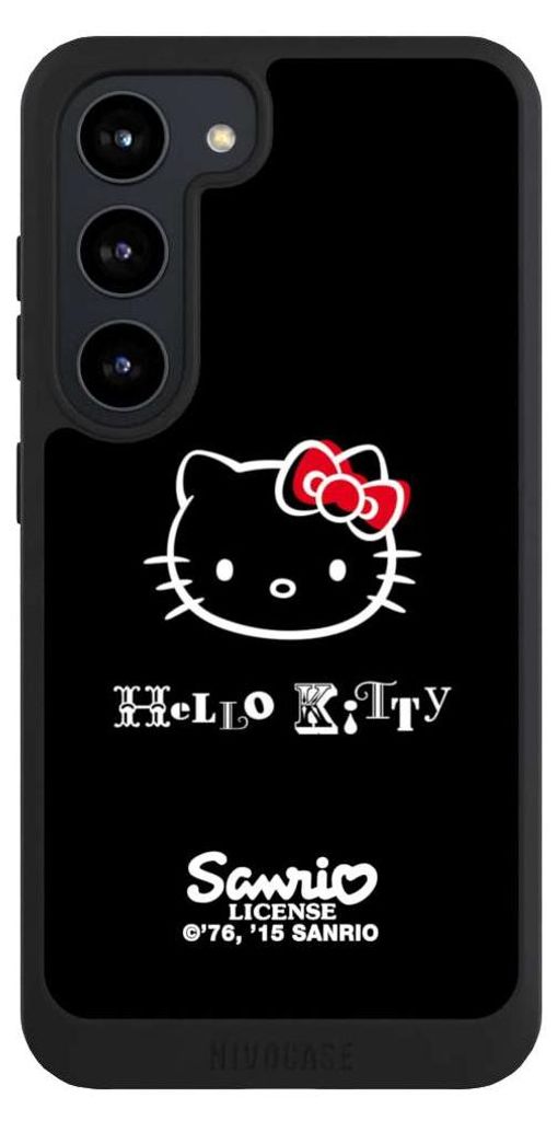 NIVOCASE Handyhülle für Samsung Galaxy S23 Hülle NIVOpure Case Schwarz Fanartikel Hello Kitty Kawaii