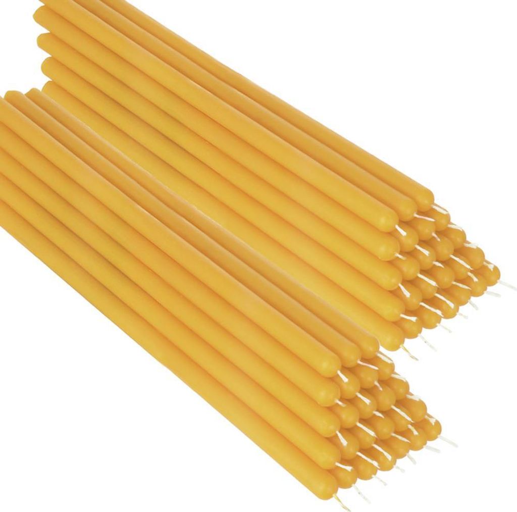 50x Gelbe Bienenwachs 26cm Tafelkerze Ritualkerze Osterkerzen Farbig 36343