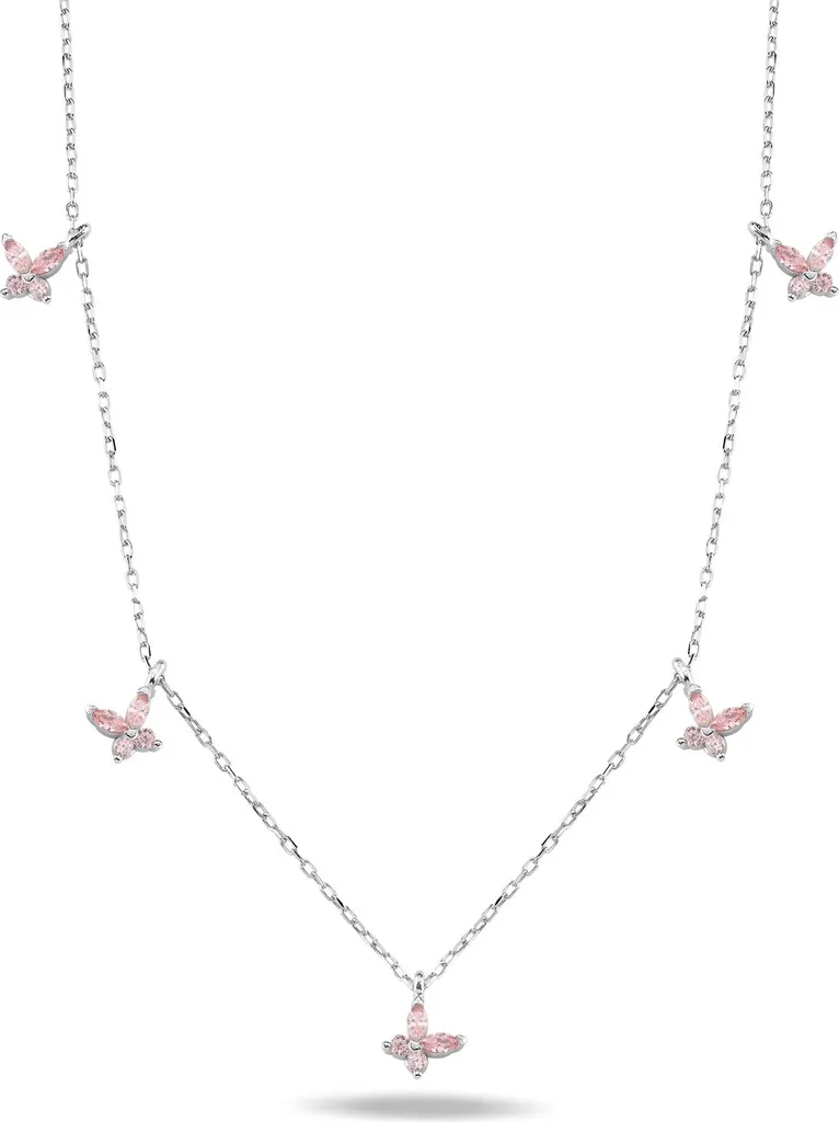 Collier Papillon Argent et Pierre Rose - Cadeau Femme Idéal