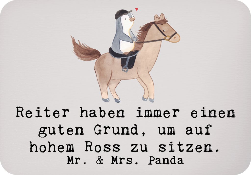 Mr. & Mrs. Panda magnet Reitsport Stolz - Grau Pastell - Geschenk, haftmagnet, Springreiten, Pferdesport, Dekomagnet, Sportler, whiteboardmagnet, z...
