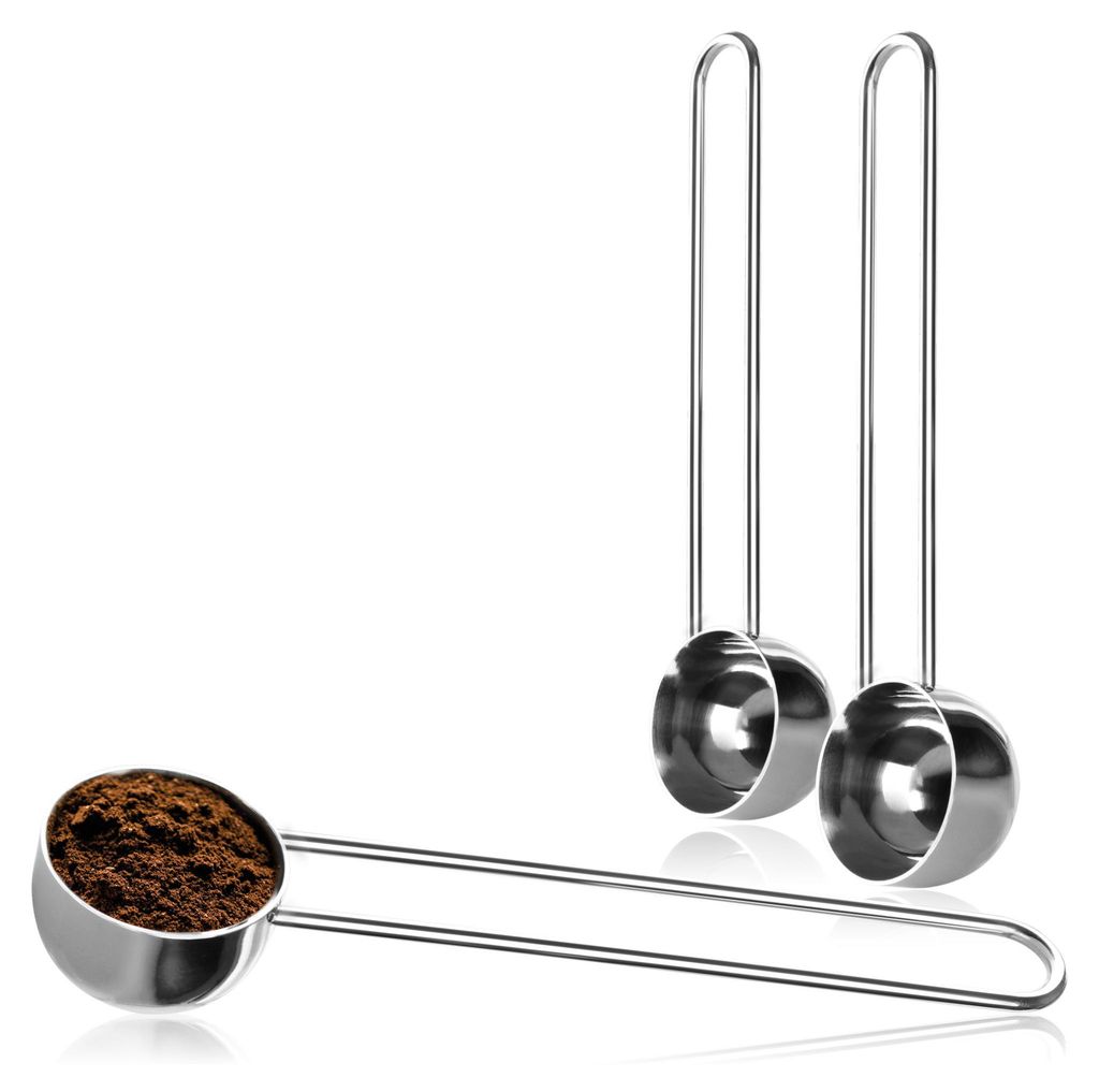COM-FOUR® 3x Kaffeemaßlöffel aus rostfreiem Edelstahl - Produktbild 