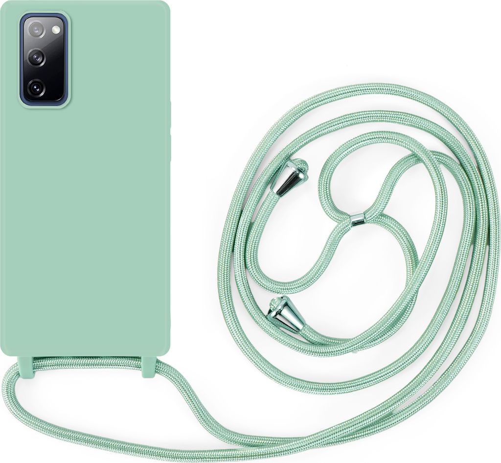 Handykette für Samsung Galaxy S20 FE Hanyhülle mit Band Hülle mit Kodel Smartphone Halskette in Mintgrün