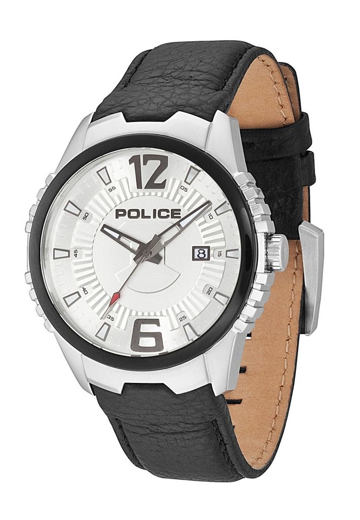 Police Uhr Herrenuhr P13592JSTB-04 VICE schwarz weiß Lederarmband