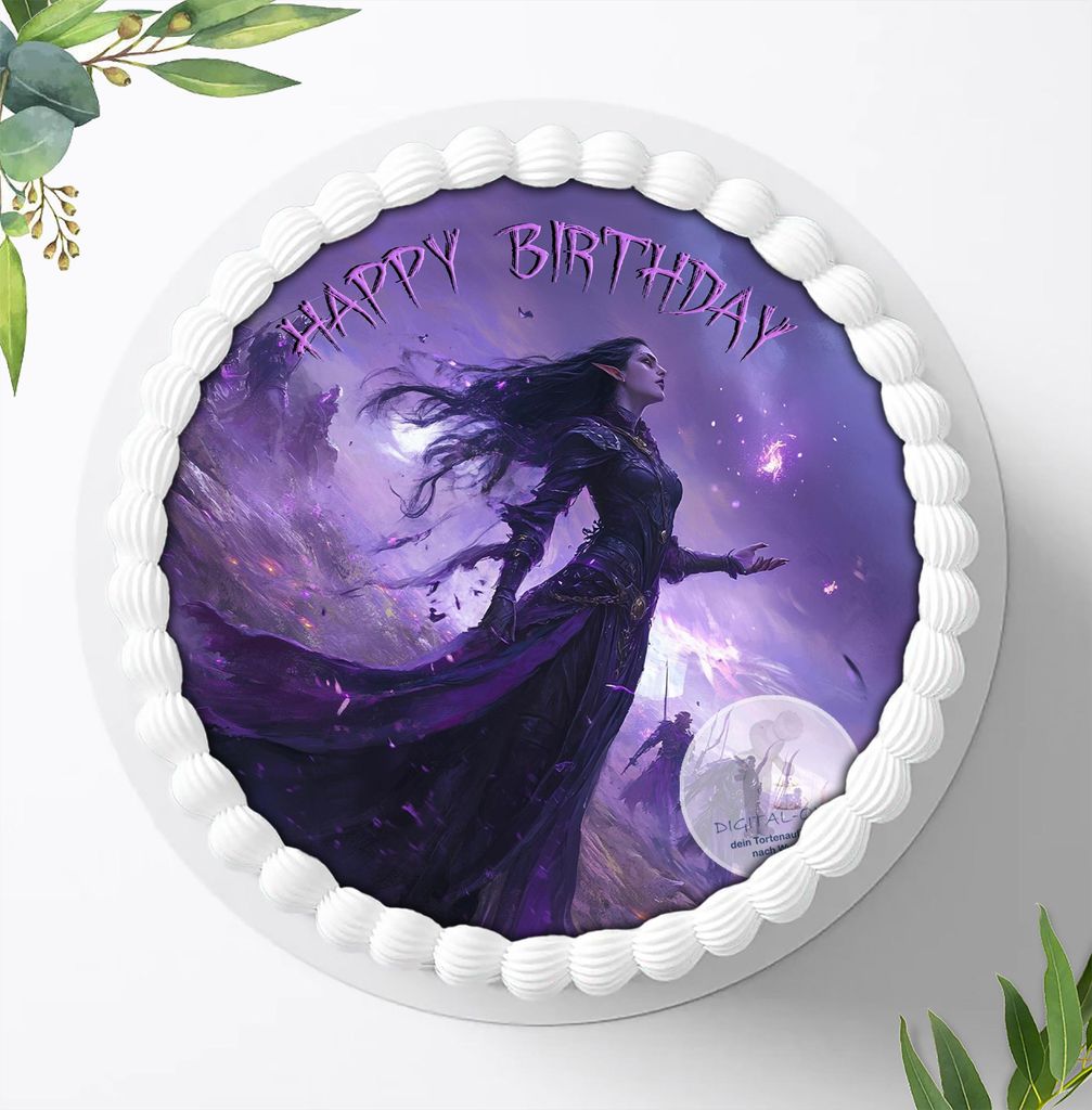 Für die Geburtstags Torte ein Tortenaufleger, Zuckerbild mit dem Motiv: Wicked Witch, Essbares Foto für Torten, Fondant, Ø 20cm, 2315z