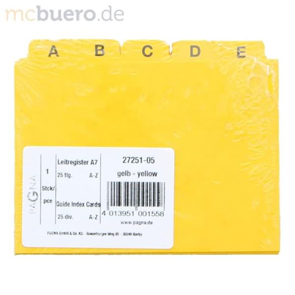 Leitregister A7 25tlg. A-Z gelb