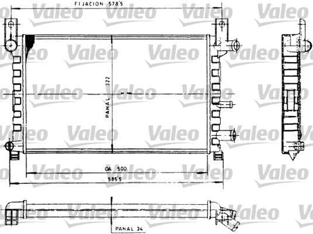 Radiateur Valeo 730483 Aluminium Haute Performance pour Fiesta III OE
