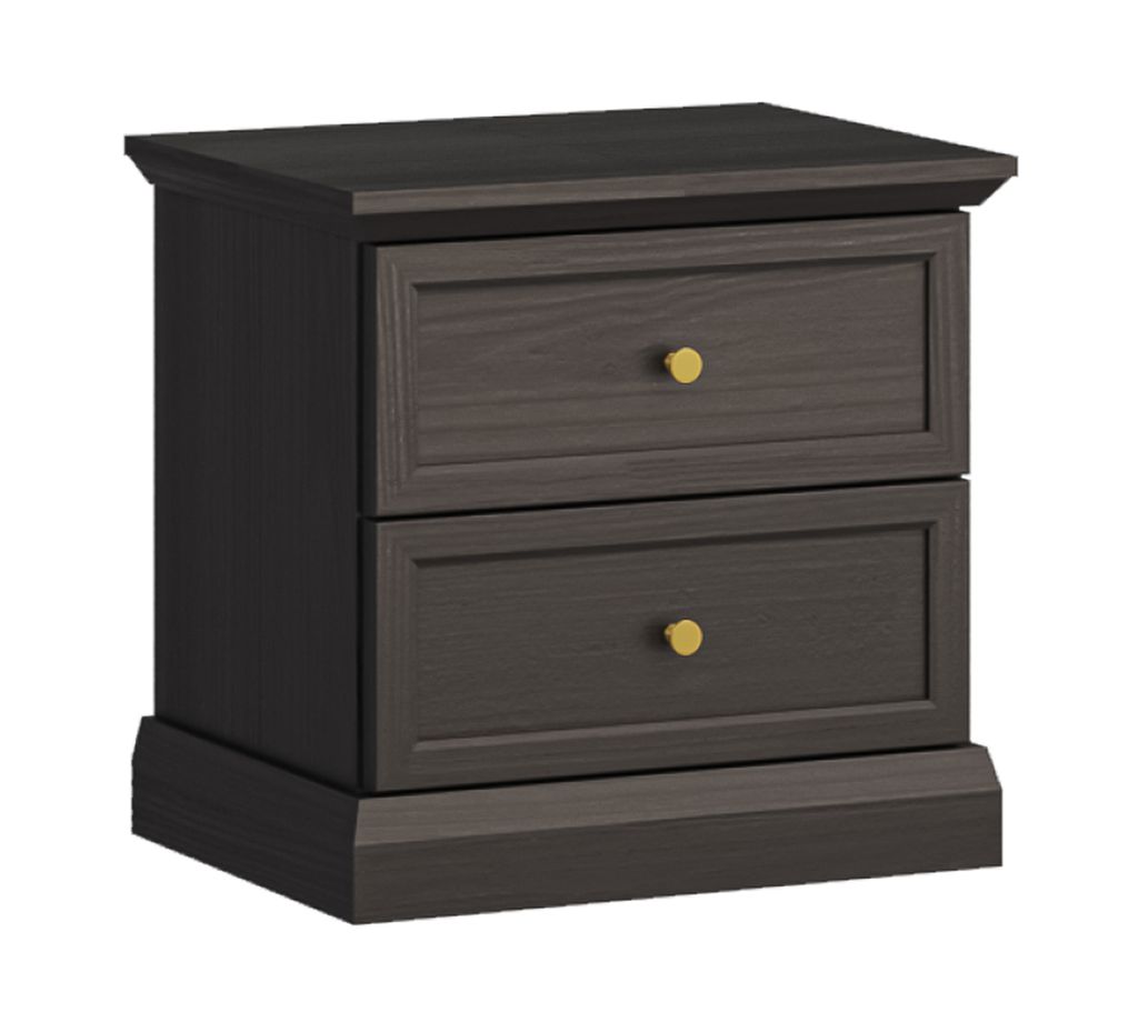 AX LIVING Nachttisch Kommode Levantos SN – 52 cm, Schwarz Grafit